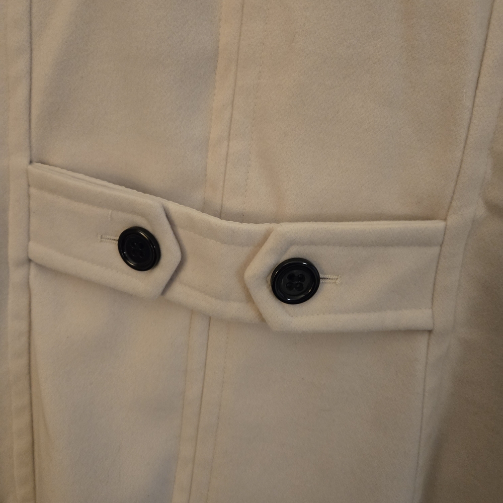 Womens Cream Pea Coat Ashley Stewart Coat Size 14/16 Casual Dress Classic Soft - Picture 12 of 13